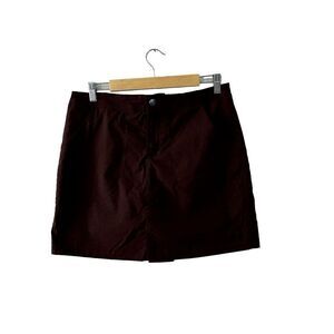 Isis 10 Skort Skirt Brown Athletic Hike Travel Mini A-Line Stretch Womens